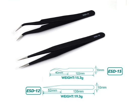 2-Teiliges Pinzetten Set Modellbau Feinmechaniker Schwarz Spitz Schräg 80549403 2-Teiliges Pinzetten Set Modellbau Feinmechaniker Schwarz Spitz Schräg 80549403