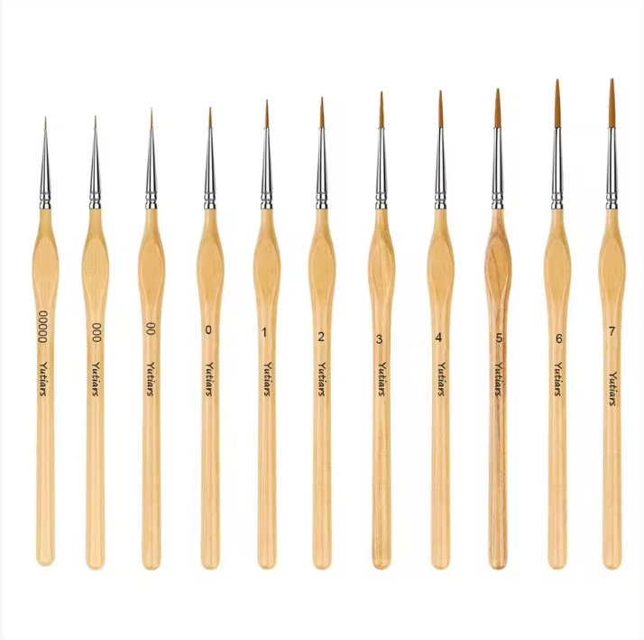 11-teiliges Pinsel Set Naturholzoptik