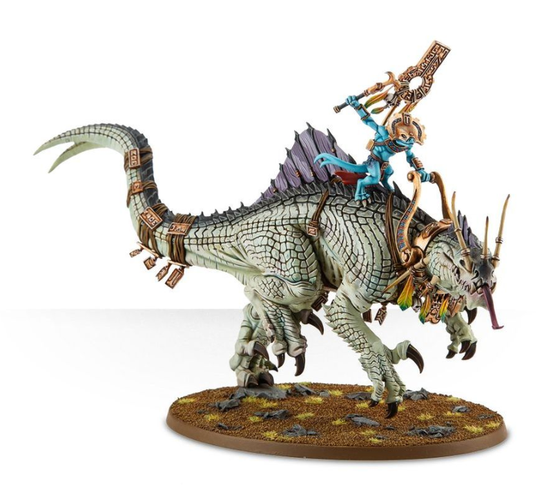 Seraphon Saurus Hornnackenveteran auf Carnosaurier Einzelgussrahmen
