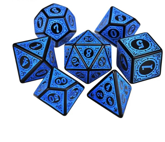 7-teiliges Rollenspiel Würfelset aus Kunststoff