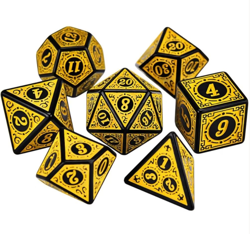 7-teiliges Rollenspiel Würfelset aus Kunststoff