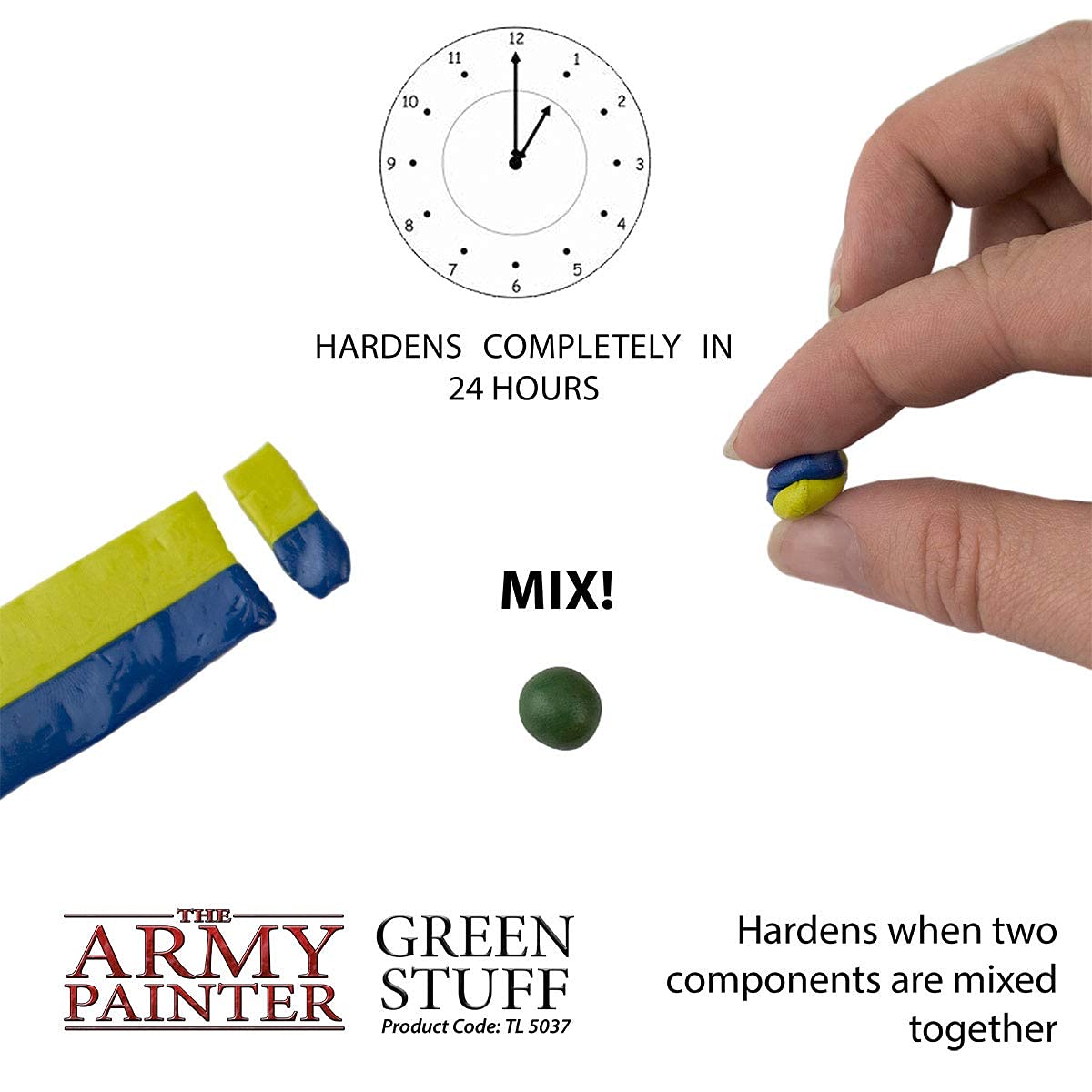 The Army Painter Green Stuff 2-pack is a 20 cm epoxy putty ideal for sculpting, modeling, and adhering plastics, resins, and metals. Perfect for Tabletop Wargaming Miniatures