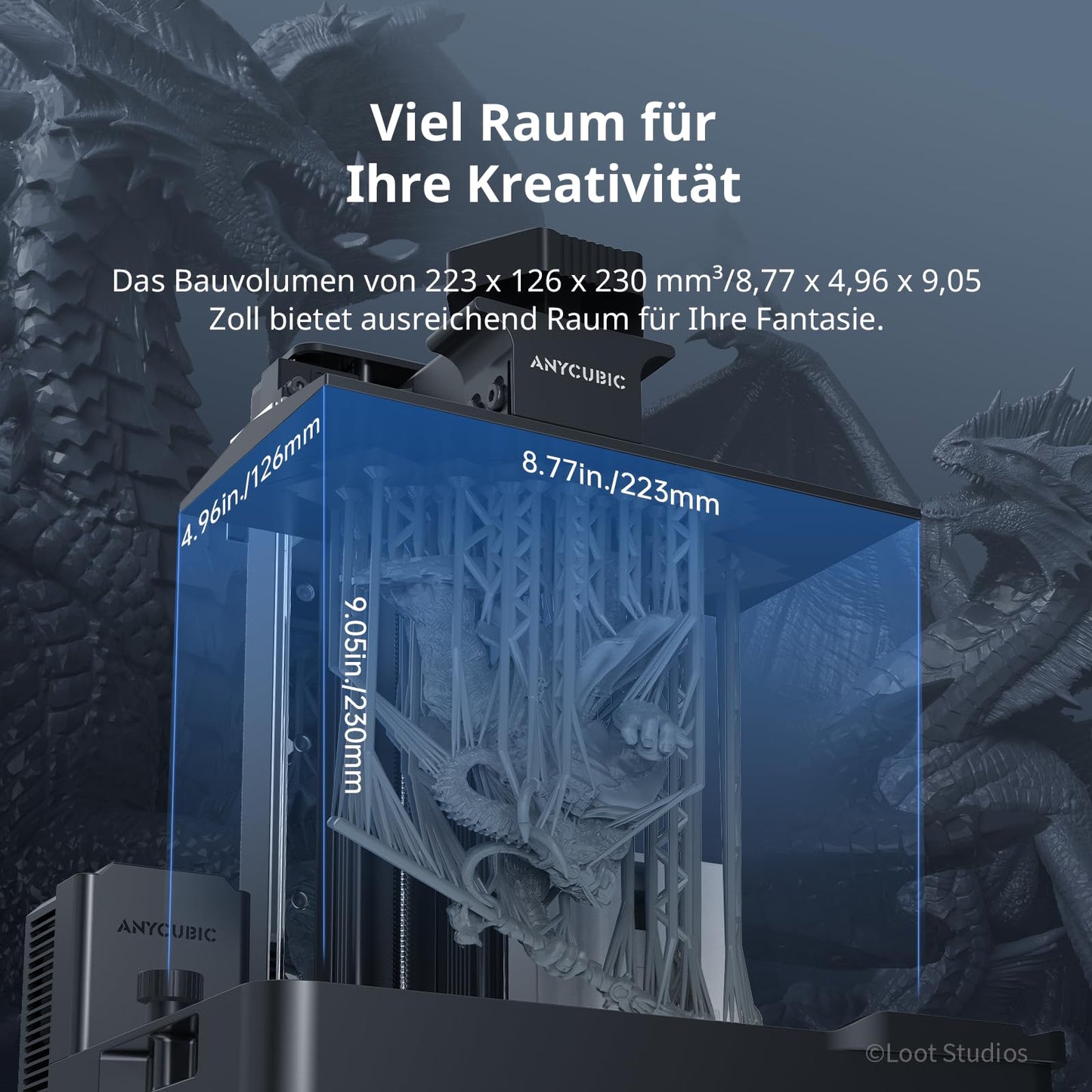 ANYCUBIC Photon Mono M7 Pro Resin 3D Drucker mit Airpure, mit 10,1 Zoll-14K-Bildschirm, mit 170 mm/h Hochgeschwindigkeit, COB-Lichtquelle, Leveling-Free, Rückstandserkennung, Druckgröße 223x126x230 mm