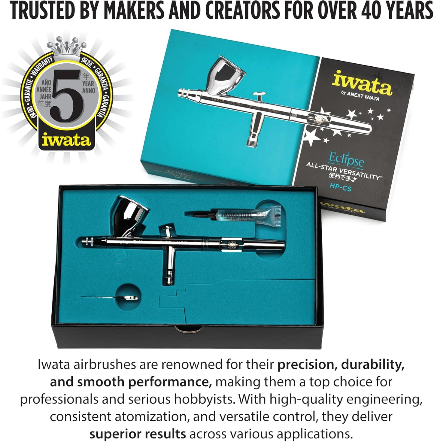 Iwata Eclipse HP CS Dual Action Airbrush-Pistole mit Fließbecher