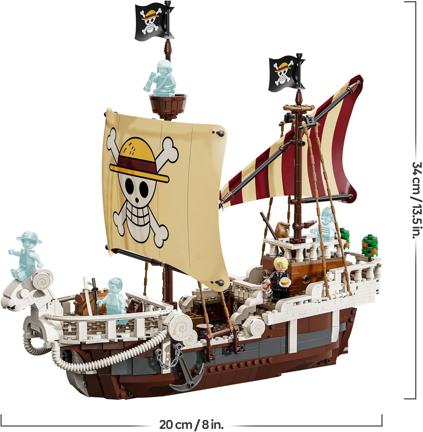 LEGO ONE Piece - Das Piratenschiff Flying Lamb (Going Merry) - Spielset mit 5 Minifiguren - inkl. Ruffy, Zoro & Nami - Spielzeug zum Bauen - Geschenk für Jungen, Mädchen & Fans ab 10 Jahren - 75639