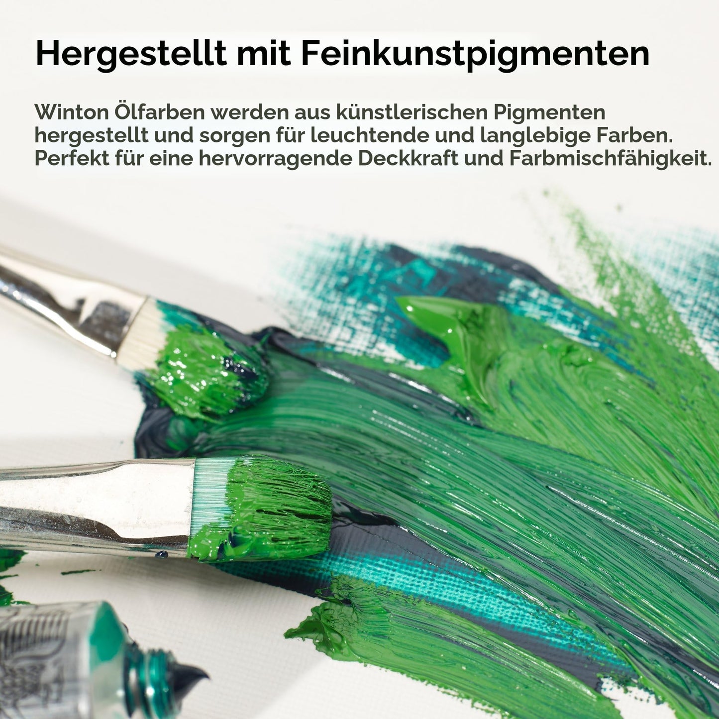 Winsor & Newton 1437048 Winton, feine hochwertige Ölfarbe - 200ml Tube mit gleichmäßiger Konsistenz, lichtbeständig, hohe Deckkraft, reich an Farbpigmenten - Phthalo Dunkelgrün