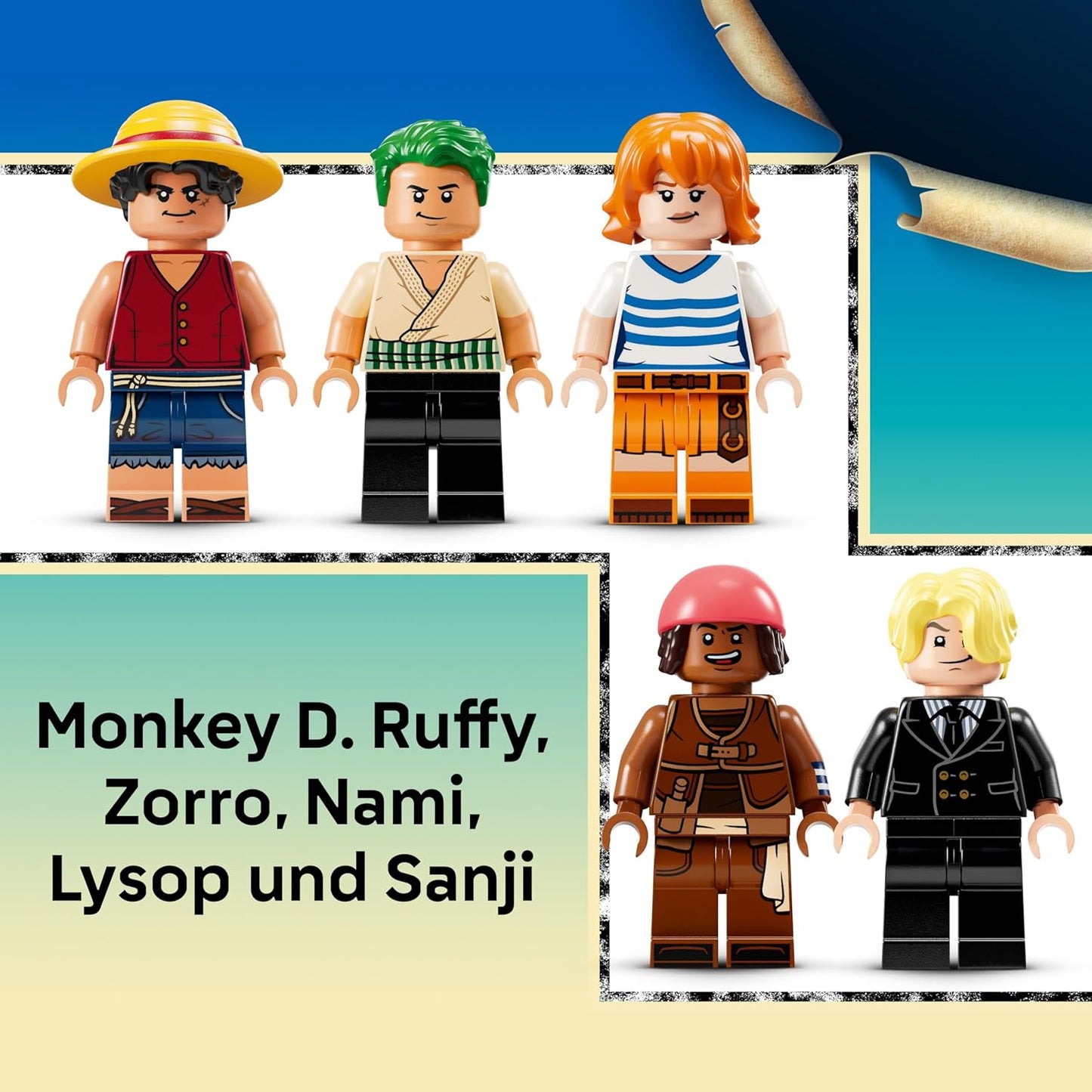 LEGO ONE Piece - Das Piratenschiff Flying Lamb (Going Merry) - Spielset mit 5 Minifiguren - inkl. Ruffy, Zoro & Nami - Spielzeug zum Bauen - Geschenk für Jungen, Mädchen & Fans ab 10 Jahren - 75639