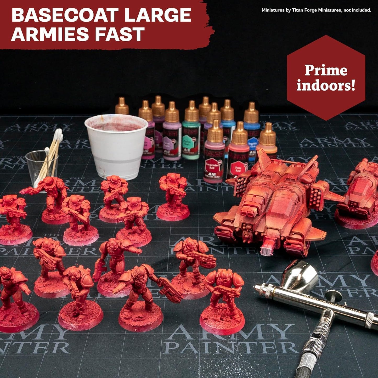 The Army Painter, Warpaints Air Starter Set, 12 x 18ml Vorgemischte Acrylfarben für Airbrush,1 Grau Grundierung, Airbrush Farben Set für Wargames Tabletop Miniaturen & Modellbau
