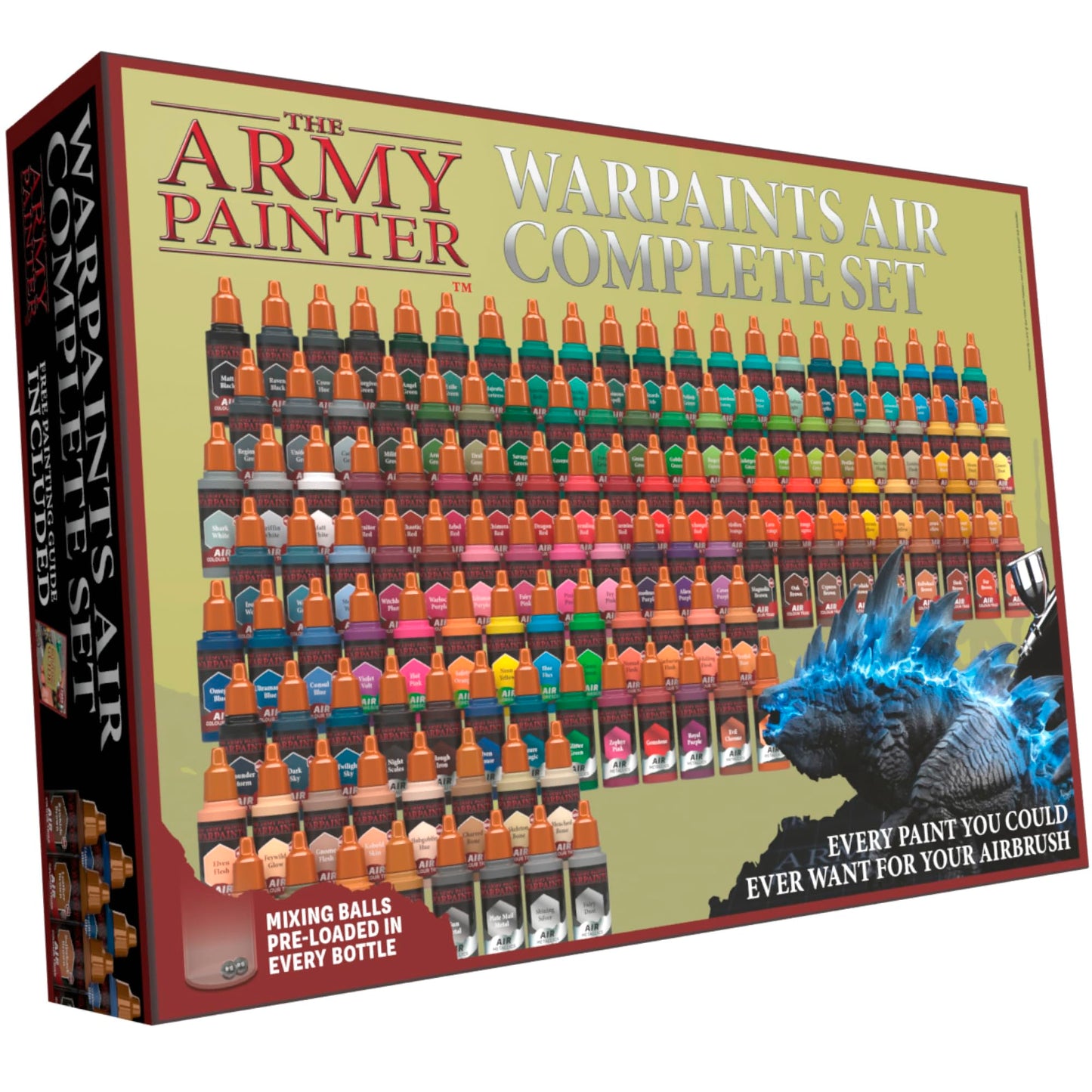The Army Painter, Warpaints Air Starter Set, 12 x 18ml Vorgemischte Acrylfarben für Airbrush,1 Grau Grundierung, Airbrush Farben Set für Wargames Tabletop Miniaturen & Modellbau