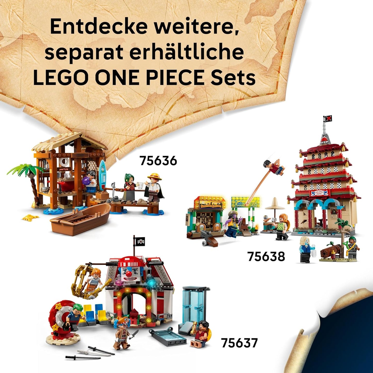 LEGO ONE Piece - Das Piratenschiff Flying Lamb (Going Merry) - Spielset mit 5 Minifiguren - inkl. Ruffy, Zoro & Nami - Spielzeug zum Bauen - Geschenk für Jungen, Mädchen & Fans ab 10 Jahren - 75639