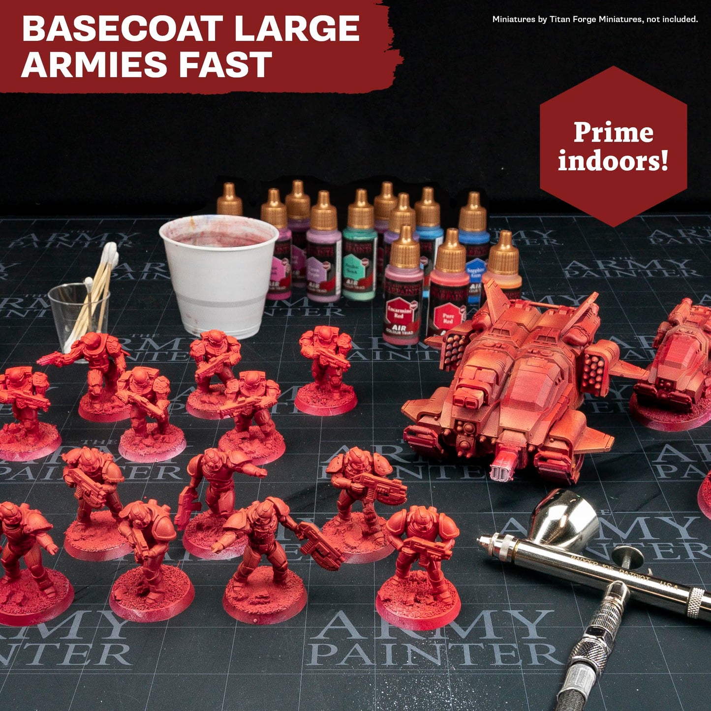 The Army Painter, Warpaints Air Starter Set, 12 x 18ml Vorgemischte Acrylfarben für Airbrush,1 Grau Grundierung, Airbrush Farben Set für Wargames Tabletop Miniaturen & Modellbau