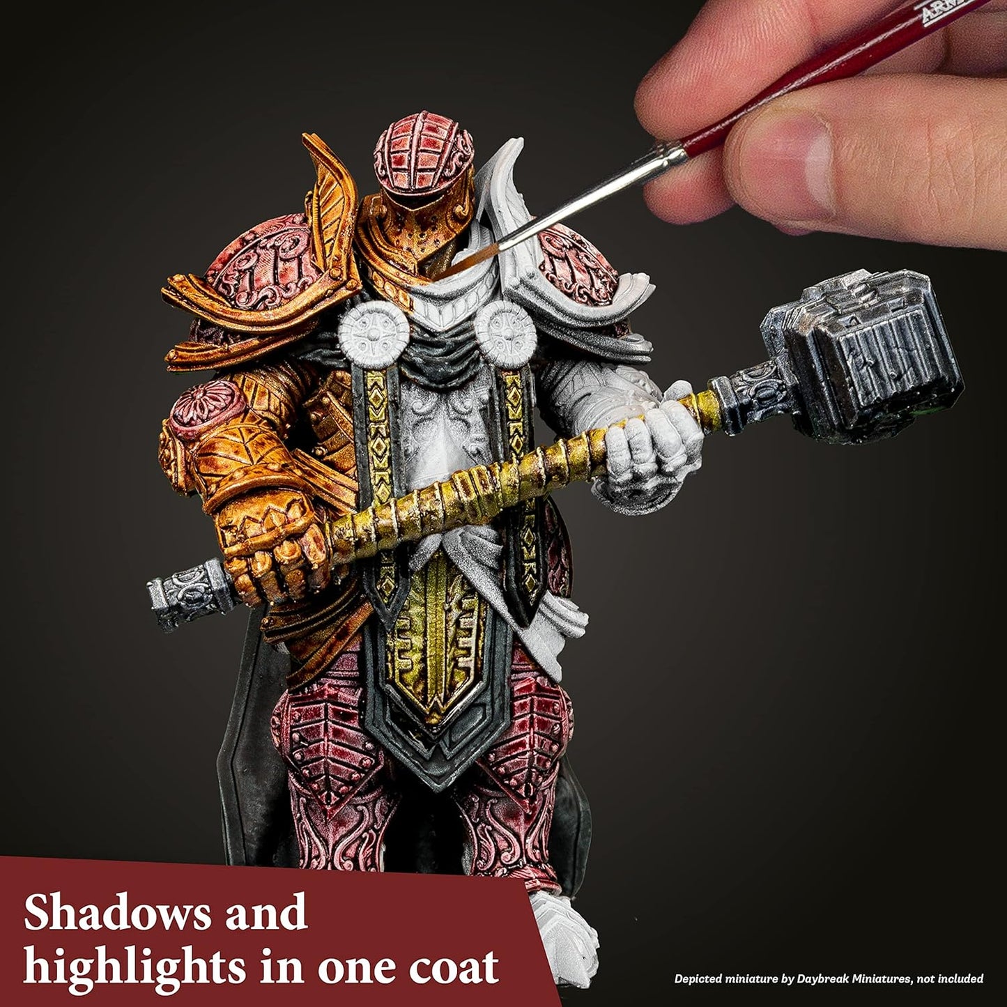 The Army Painter Speedpaint Metallics Paint Set 2.0, 10 Acrylfarben Metallic 18ml Modellbau Farben Pipettenflaschen und 1 Kostenlosem Grundierpinsel, Modellfarbe für Fantasy Miniaturen