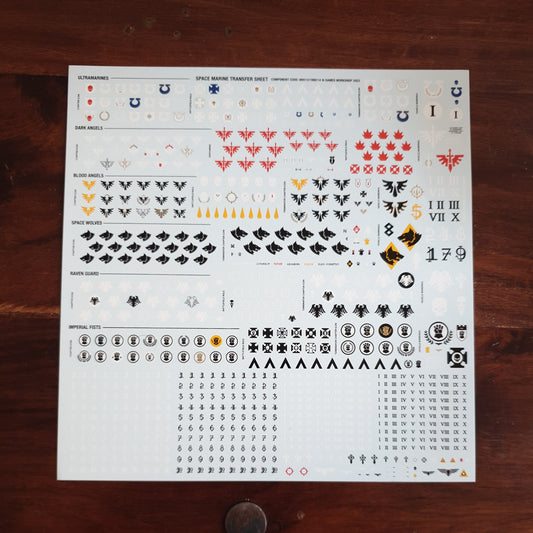 Space Marine Transfer Sheet
