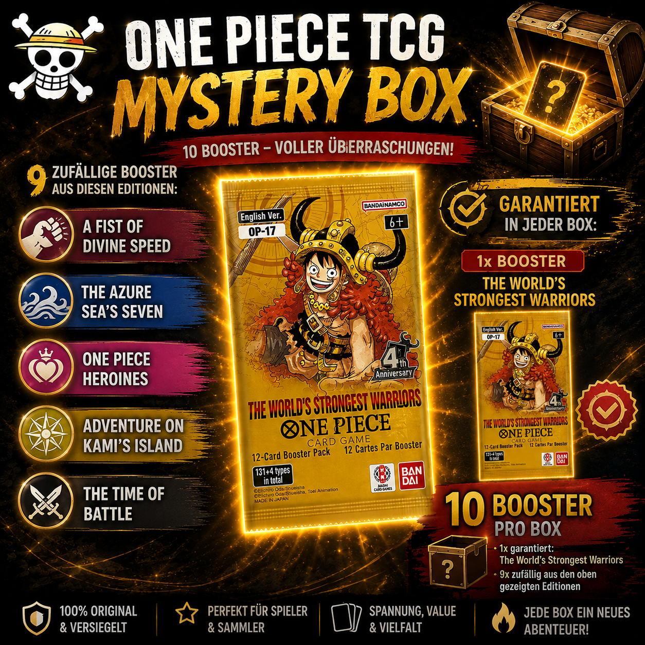 One Piece TCG Mystery Box 10 Booster - 1xOP-17 garantiert