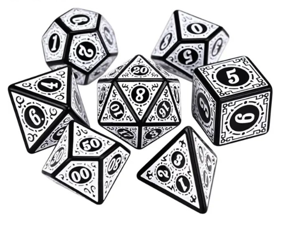 7-teiliges Rollenspiel Würfelset aus Kunststoff