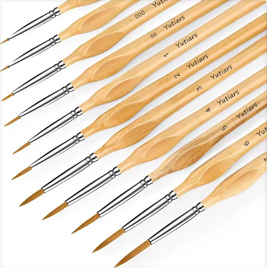 11-teiliges Pinsel Set Naturholzoptik