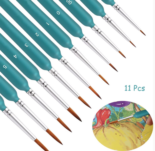 11-teiliges Pinsel Set Türkis