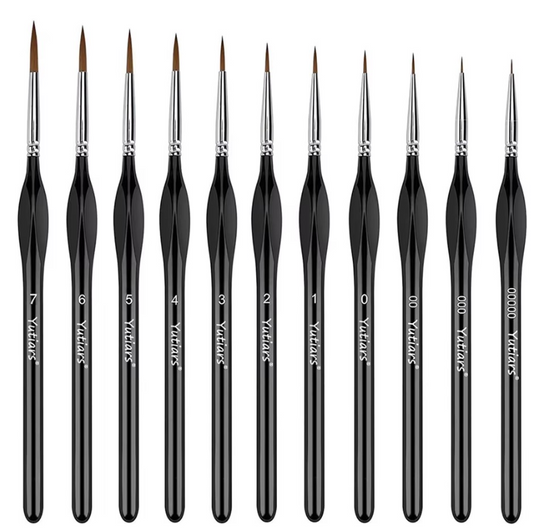 11-teiliges Pinsel Set Premium Schwarz