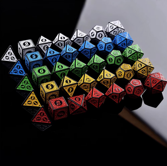 7-teiliges Rollenspiel Würfelset aus Kunststoff