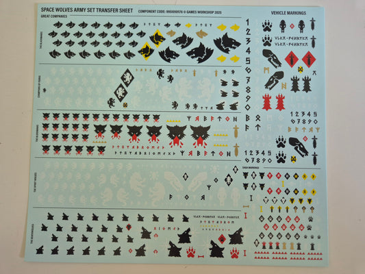 Space Wolves neuer großer Transfer Sheet