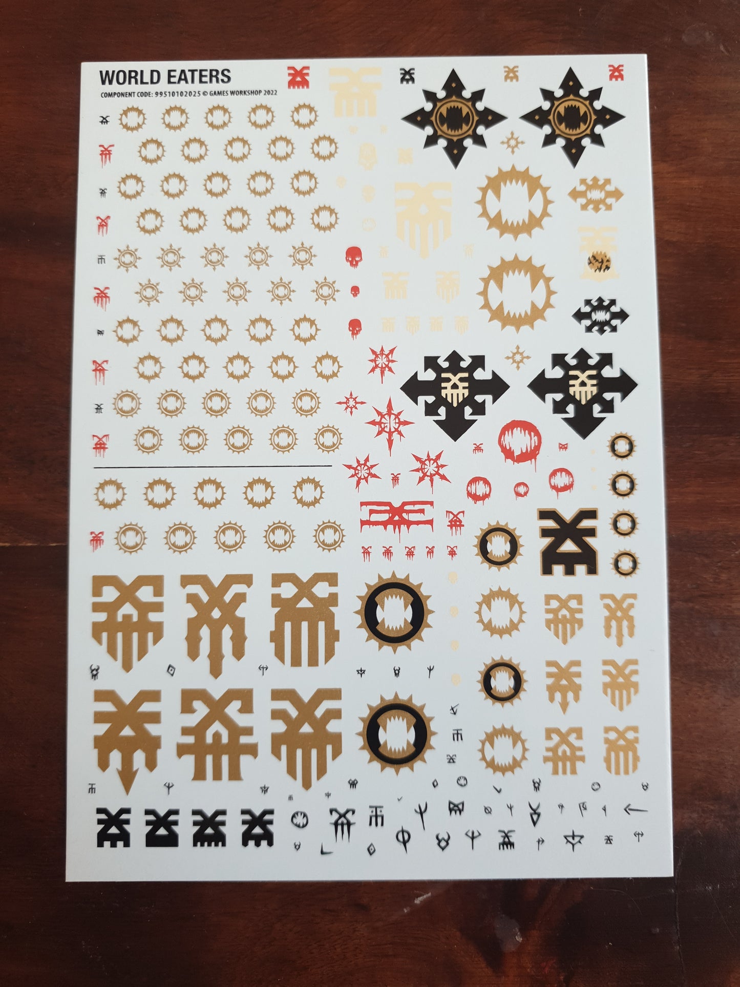 World Eaters Transfer Sheet